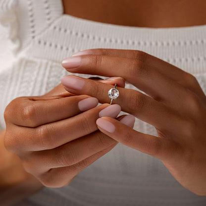 Hidden Halo-Rose Cut Lab Grown Diamond Engagement Ring