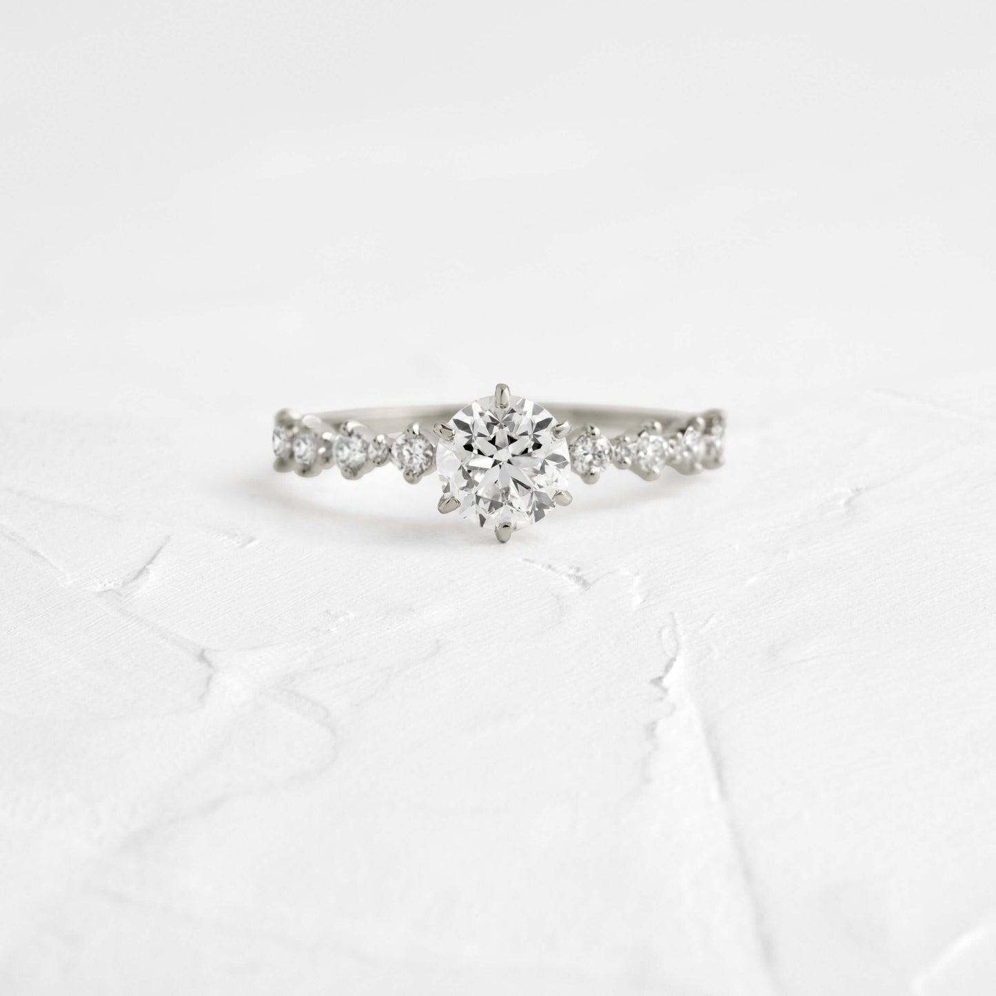 Pave-Round Lab Grown Diamond Engagement Ring