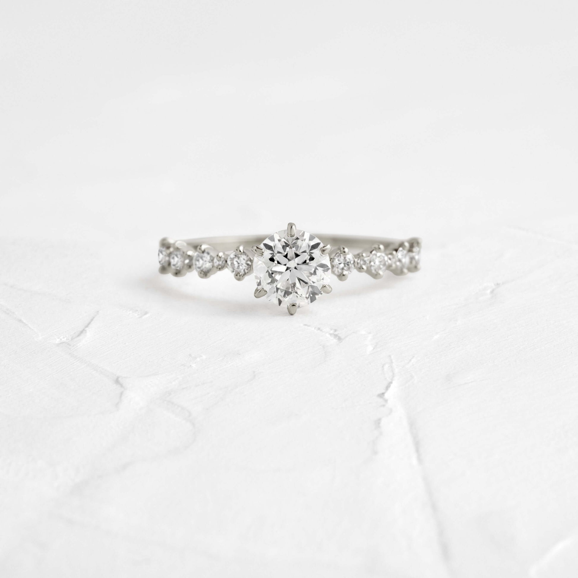 Pave-Round Lab Grown Diamond Engagement Ring