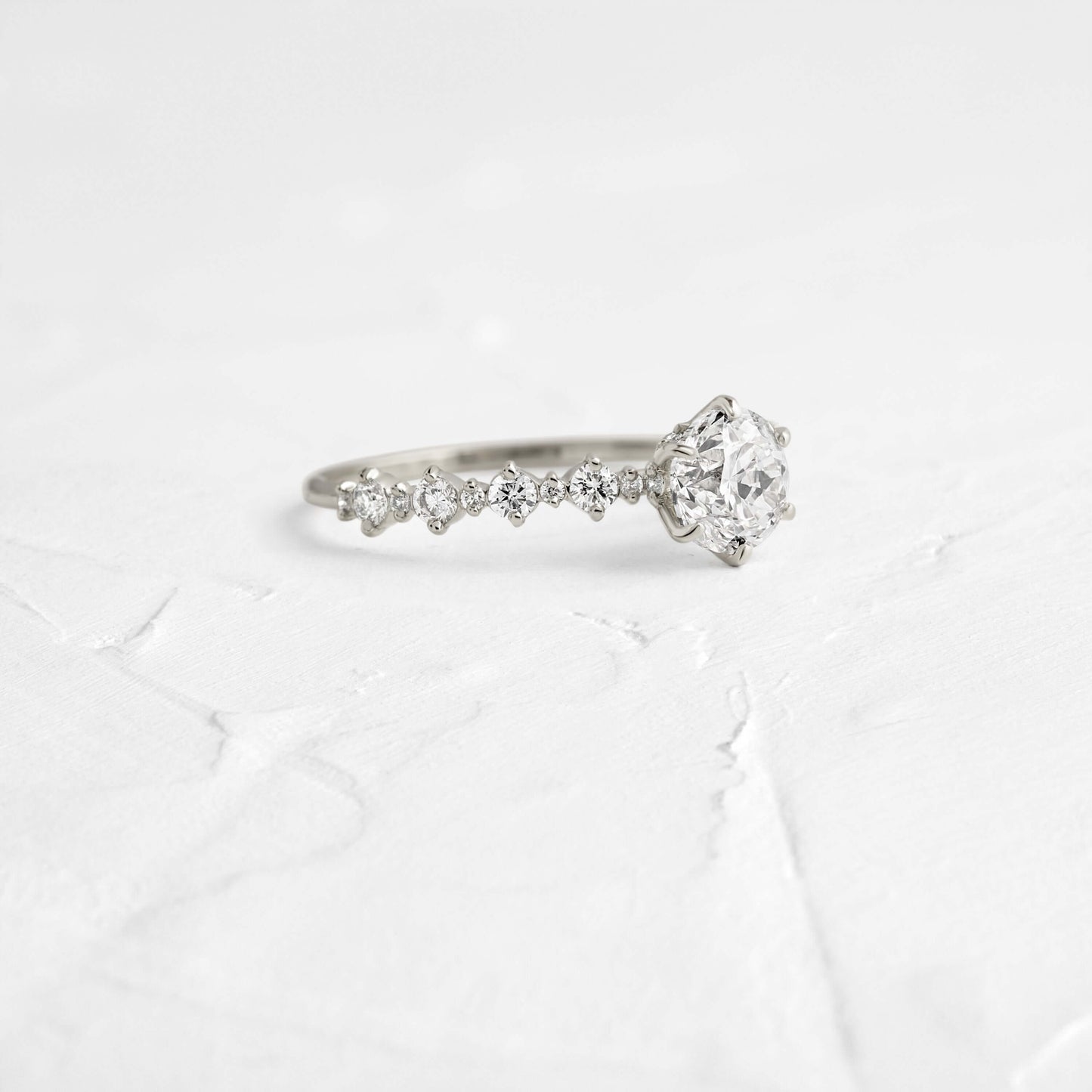 Pave-Round Lab Grown Diamond Engagement Ring