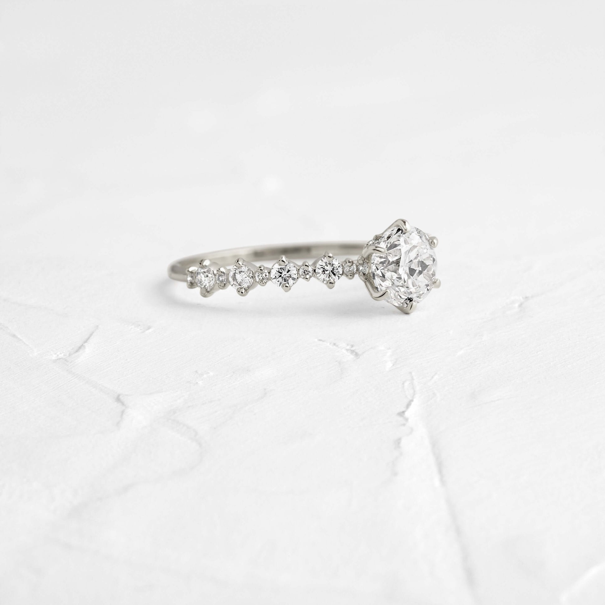 Pave-Round Lab Grown Diamond Engagement Ring