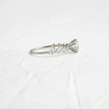 Pave-Round Lab Grown Diamond Engagement Ring