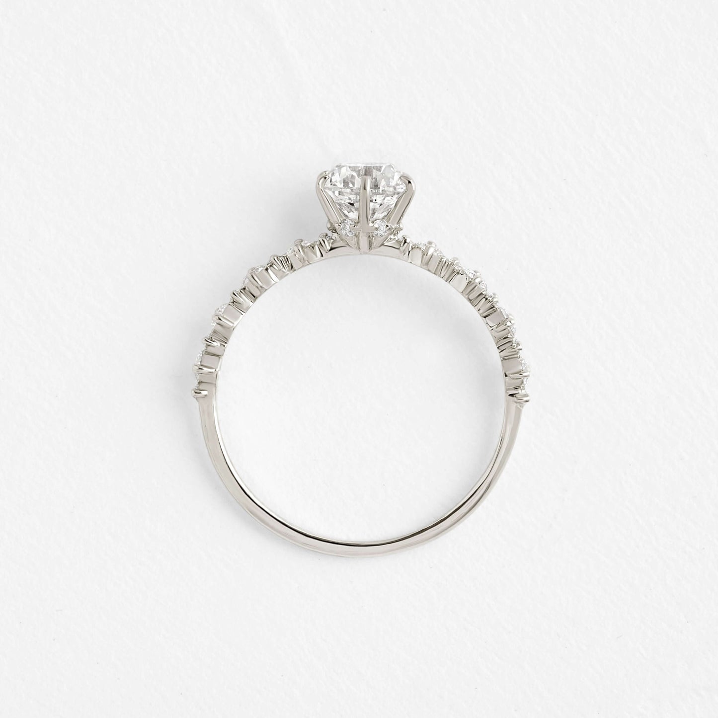 Pave-Round Lab Grown Diamond Engagement Ring