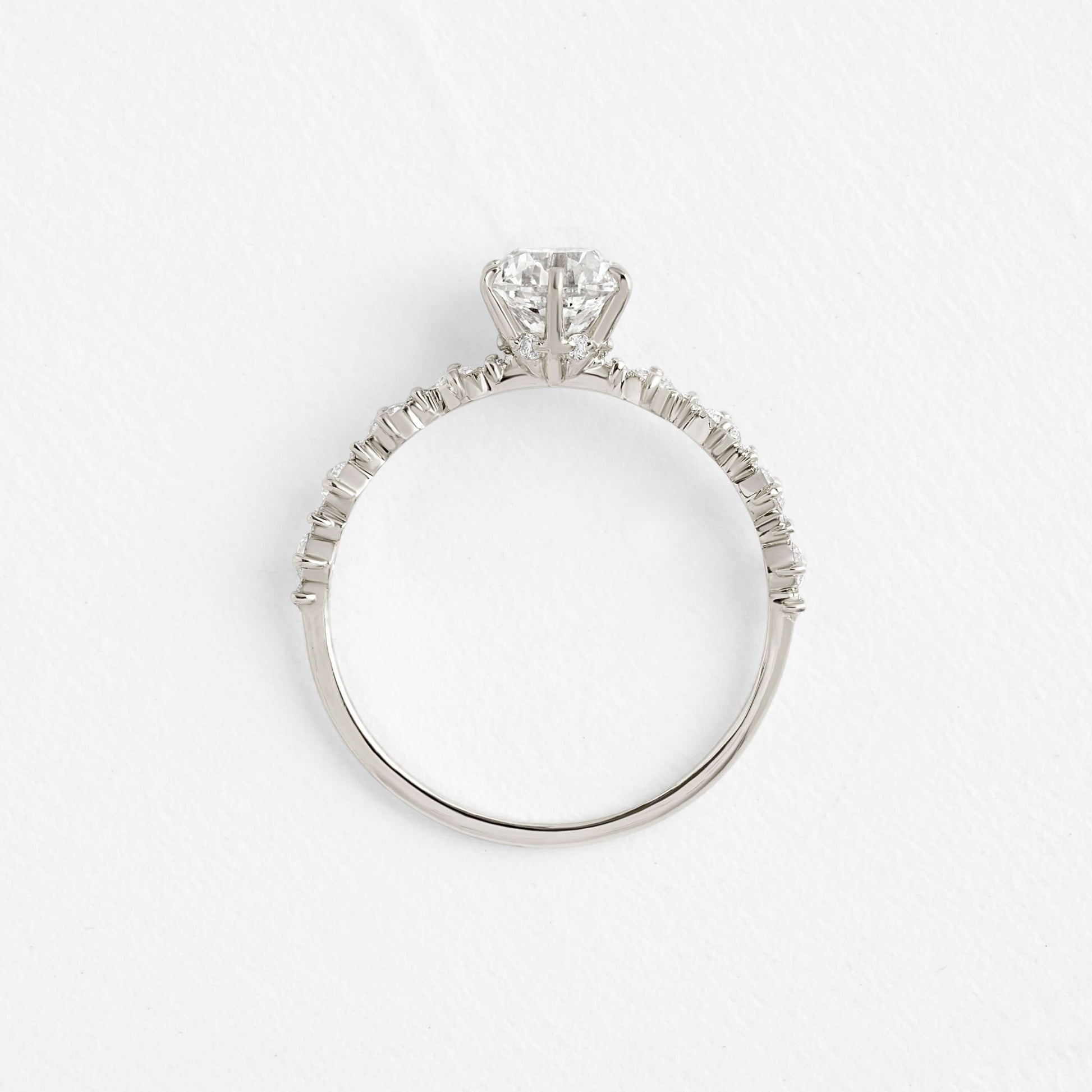Pave-Round Lab Grown Diamond Engagement Ring