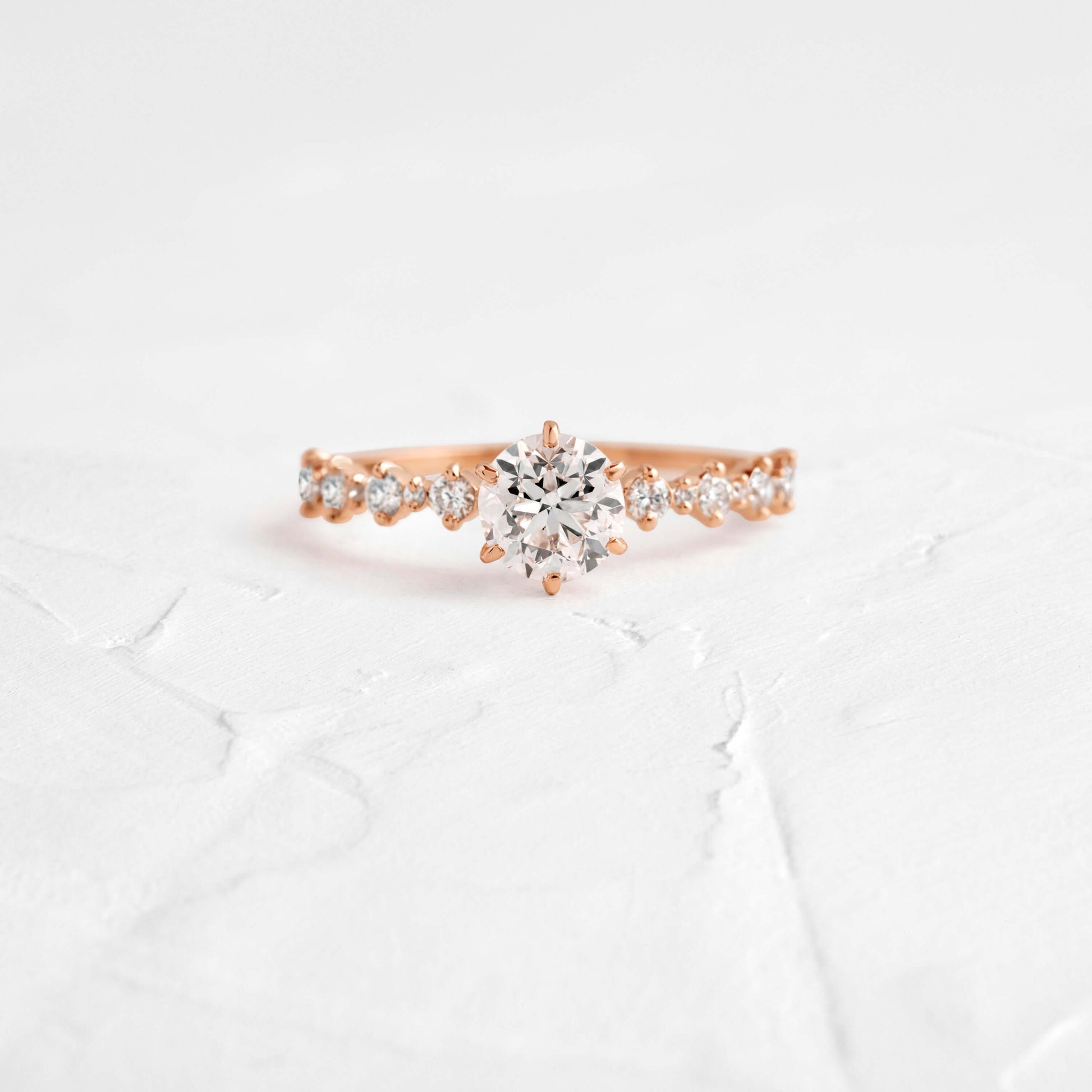 Pave-Round Lab Grown Diamond Engagement Ring