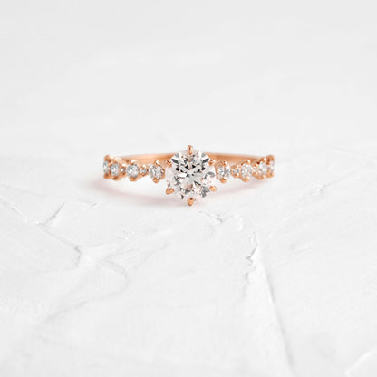 Pave-Round Lab Grown Diamond Engagement Ring
