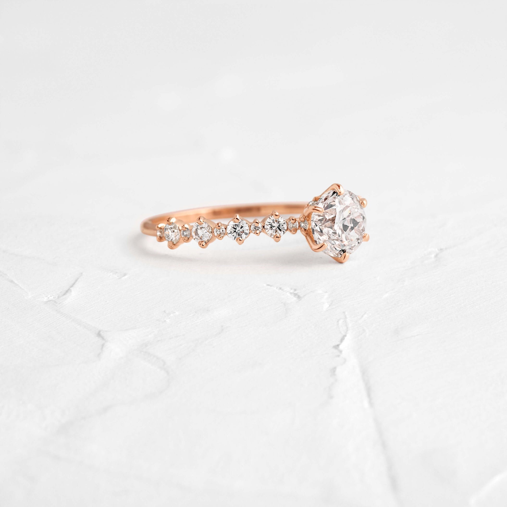 Pave-Round Lab Grown Diamond Engagement Ring