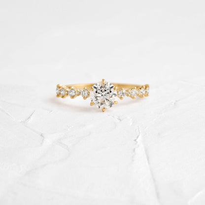 Pave-Round Lab Grown Diamond Engagement Ring