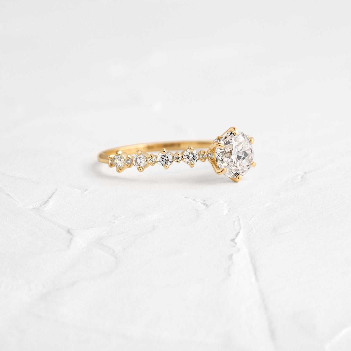 Pave-Round Lab Grown Diamond Engagement Ring