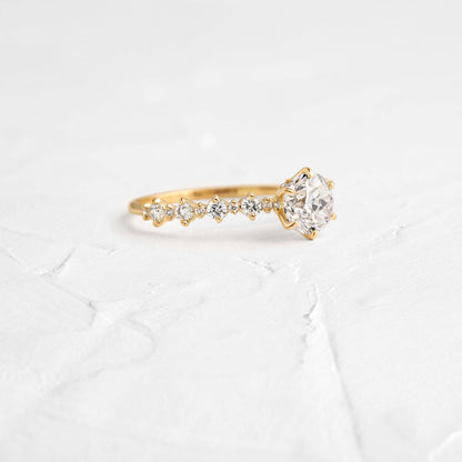 Pave-Round Lab Grown Diamond Engagement Ring