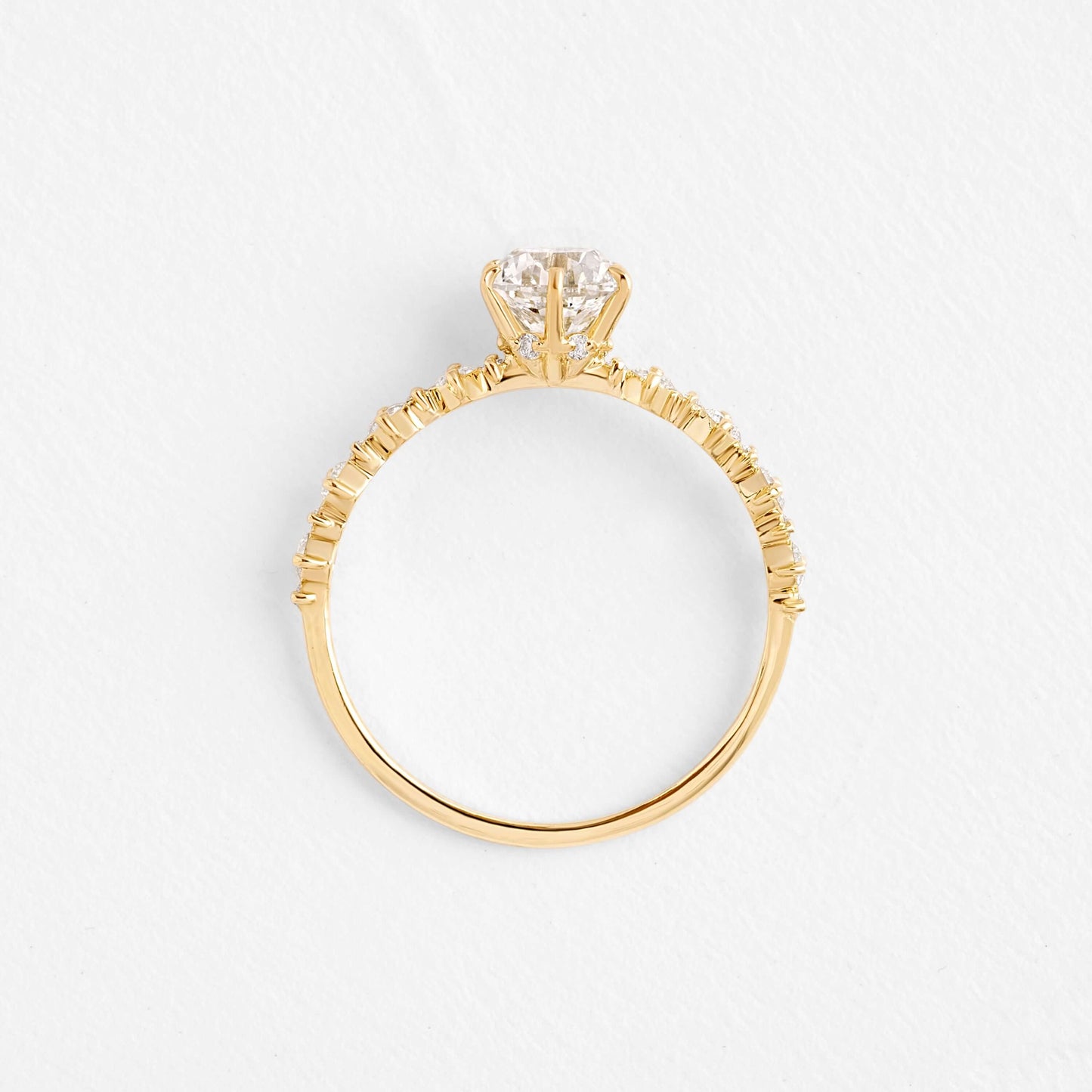 Pave-Round Lab Grown Diamond Engagement Ring