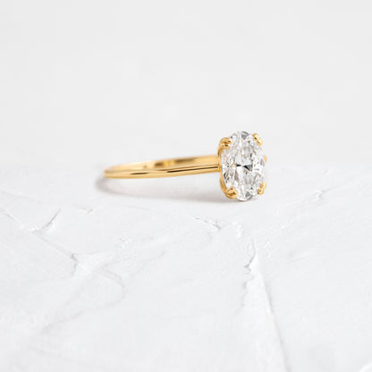 Solitaire Double Prong-Oval Lab Grown Diamond Engagement Ring