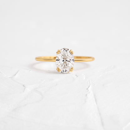 Solitaire Double Prong-Oval Lab Grown Diamond Engagement Ring