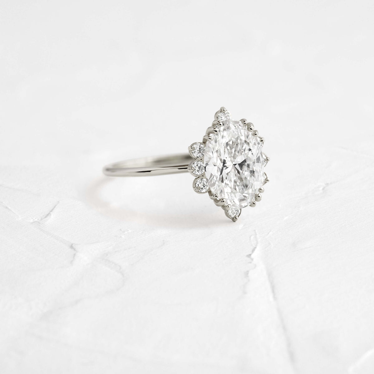 Cluster-Oval Lab Grown Diamond Engagement Ring
