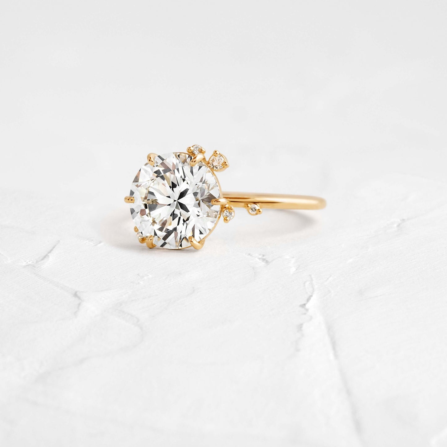 Cluster-Round Lab Grown Diamond Engagement Ring