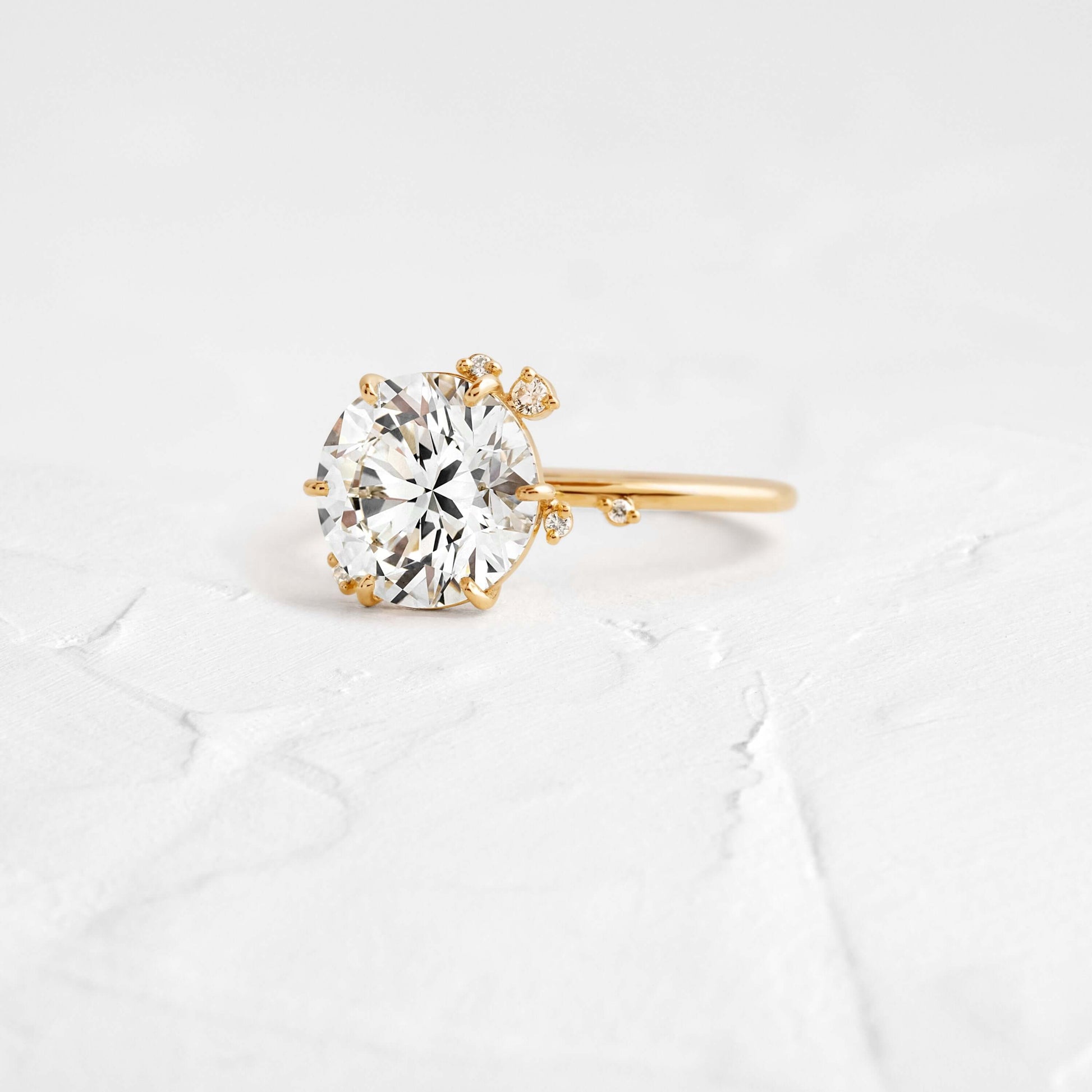 Cluster-Round Lab Grown Diamond Engagement Ring