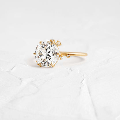 Cluster-Round Lab Grown Diamond Engagement Ring