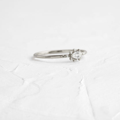 Minimal Halo-Pear Lab Grown Diamond Engagement Ring