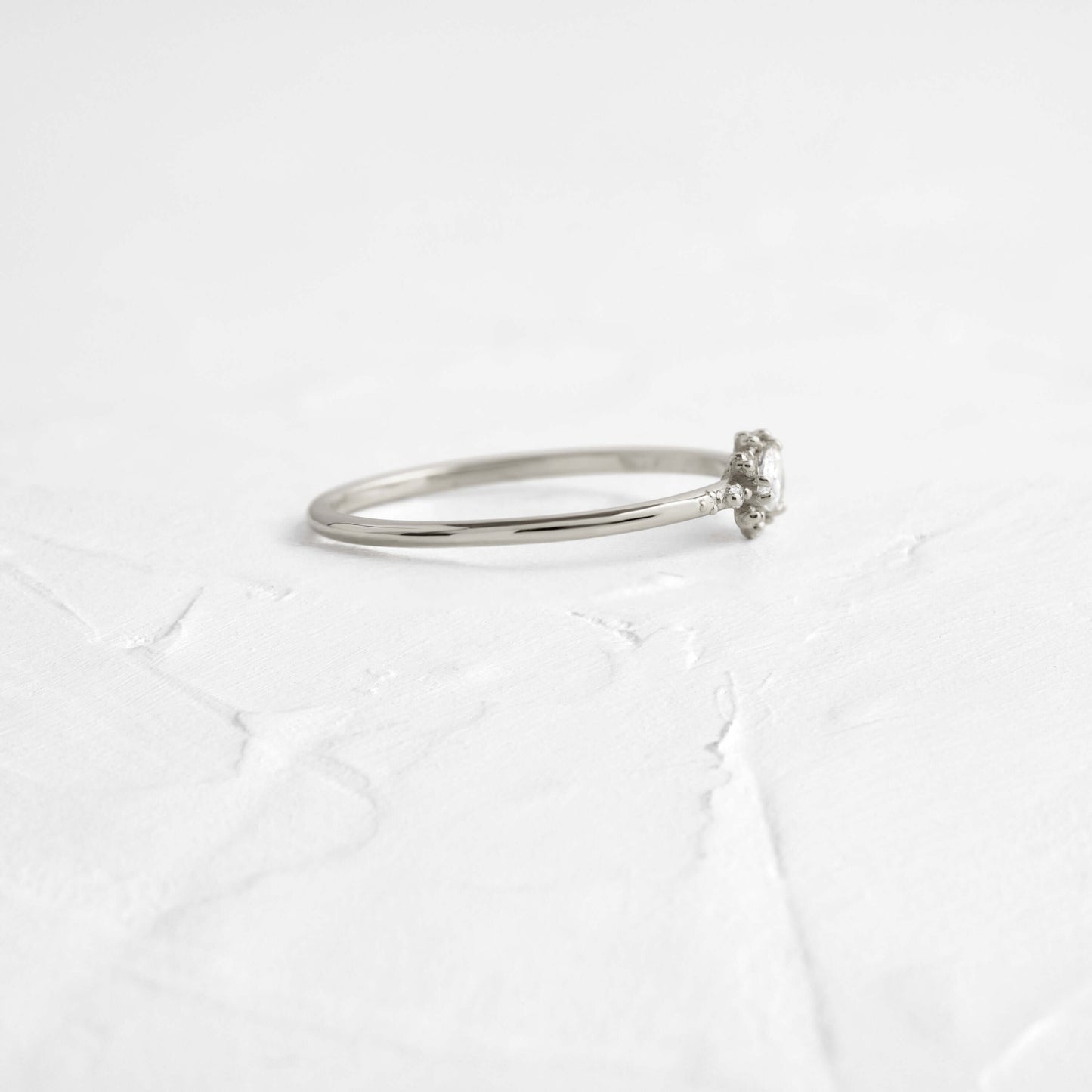 Minimal Halo-Pear Lab Grown Diamond Engagement Ring