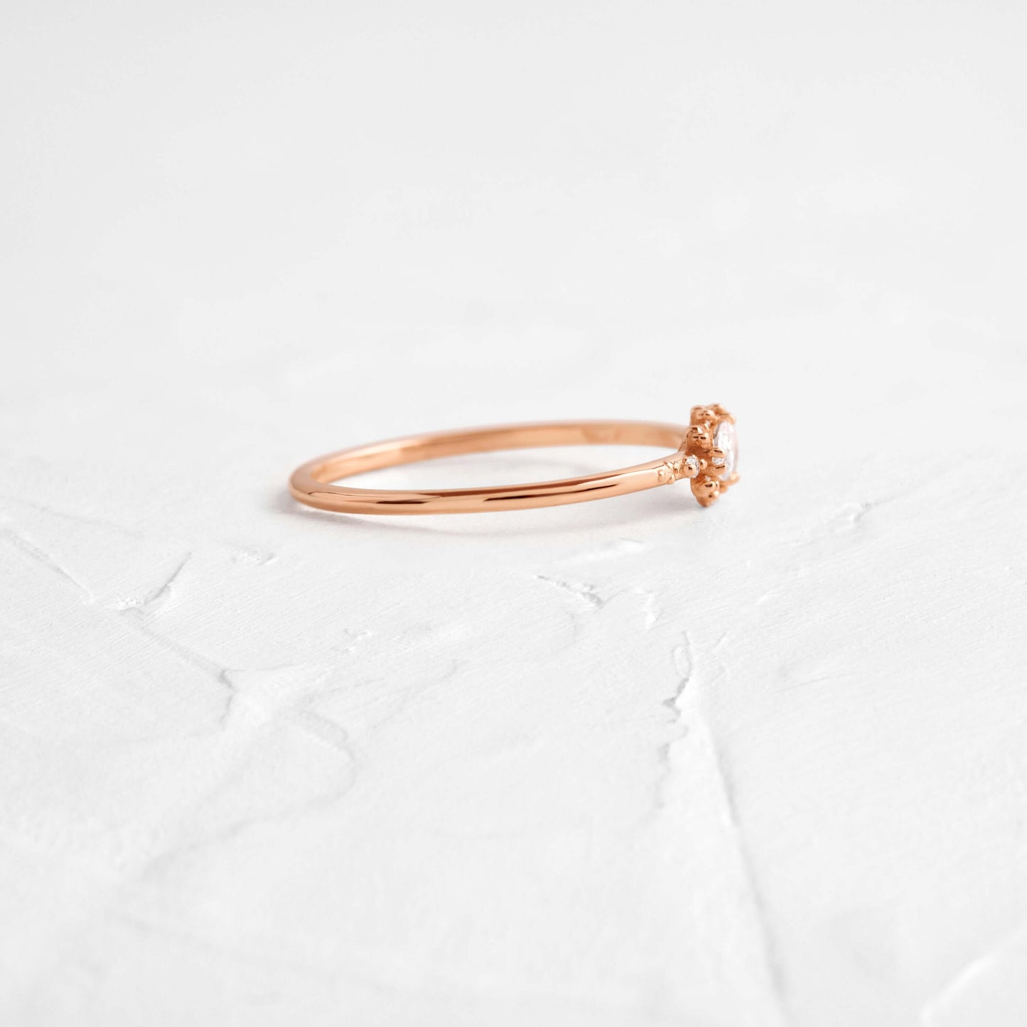 Minimal Halo-Pear Lab Grown Diamond Engagement Ring