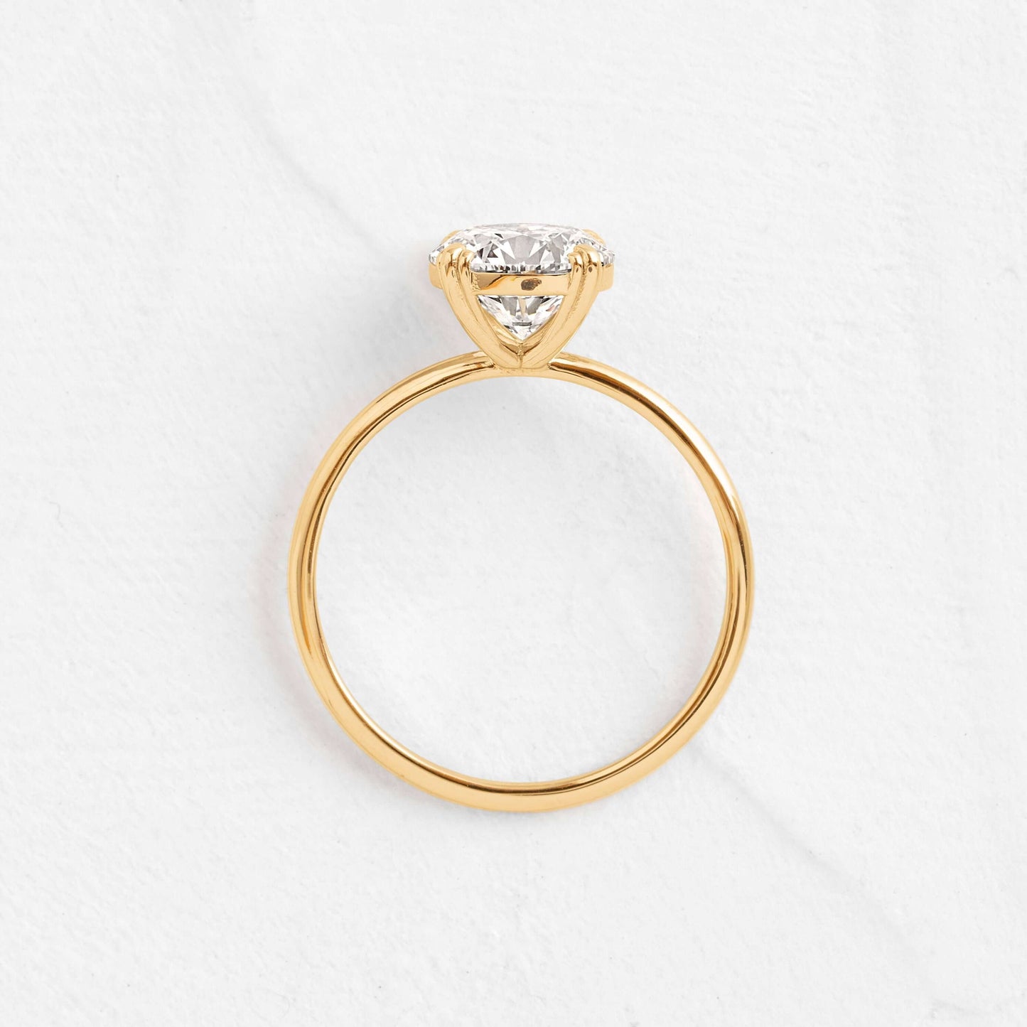 Solitaire Triple Prong-Round Lab Grown Diamond Engagement Ring