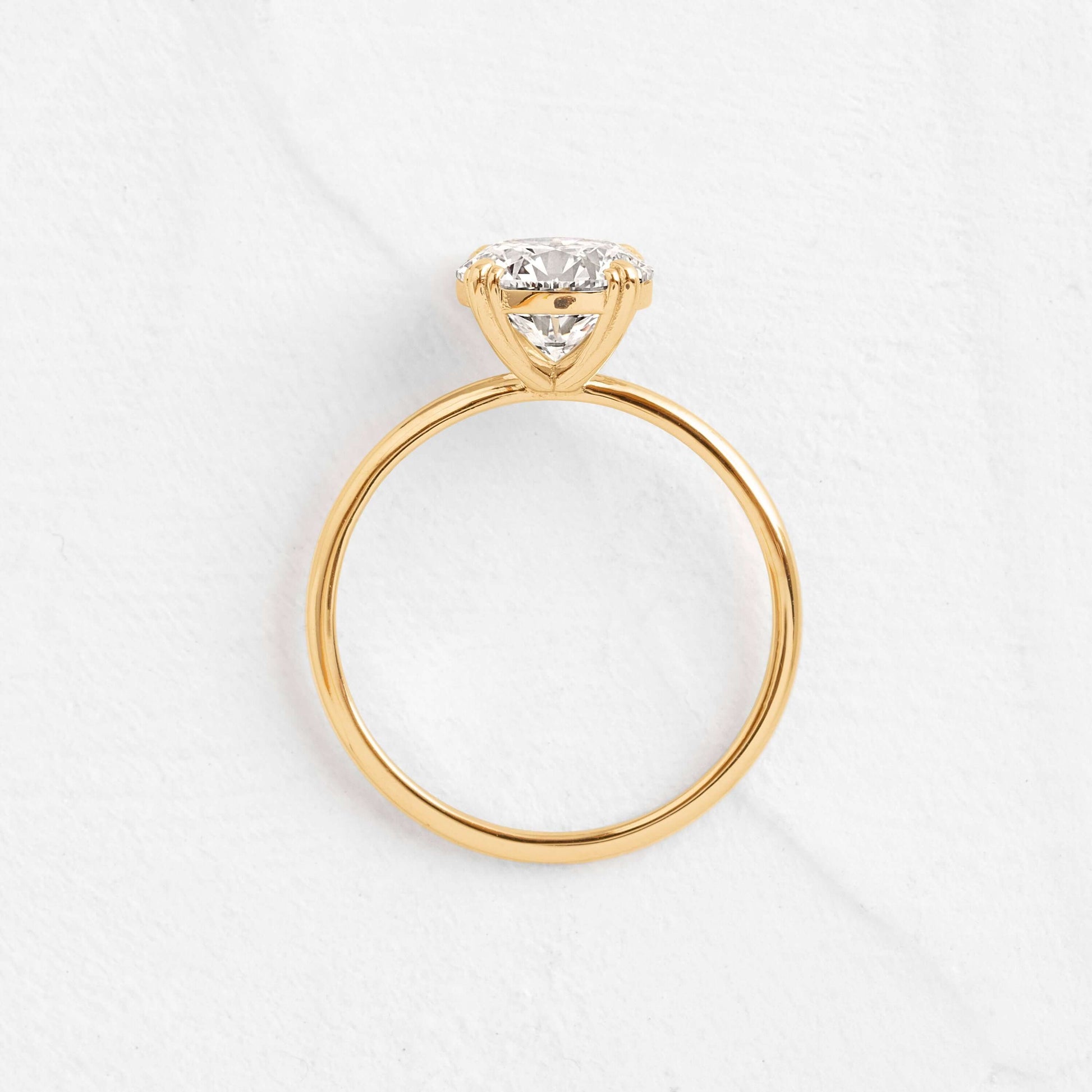 Solitaire Triple Prong-Round Lab Grown Diamond Engagement Ring