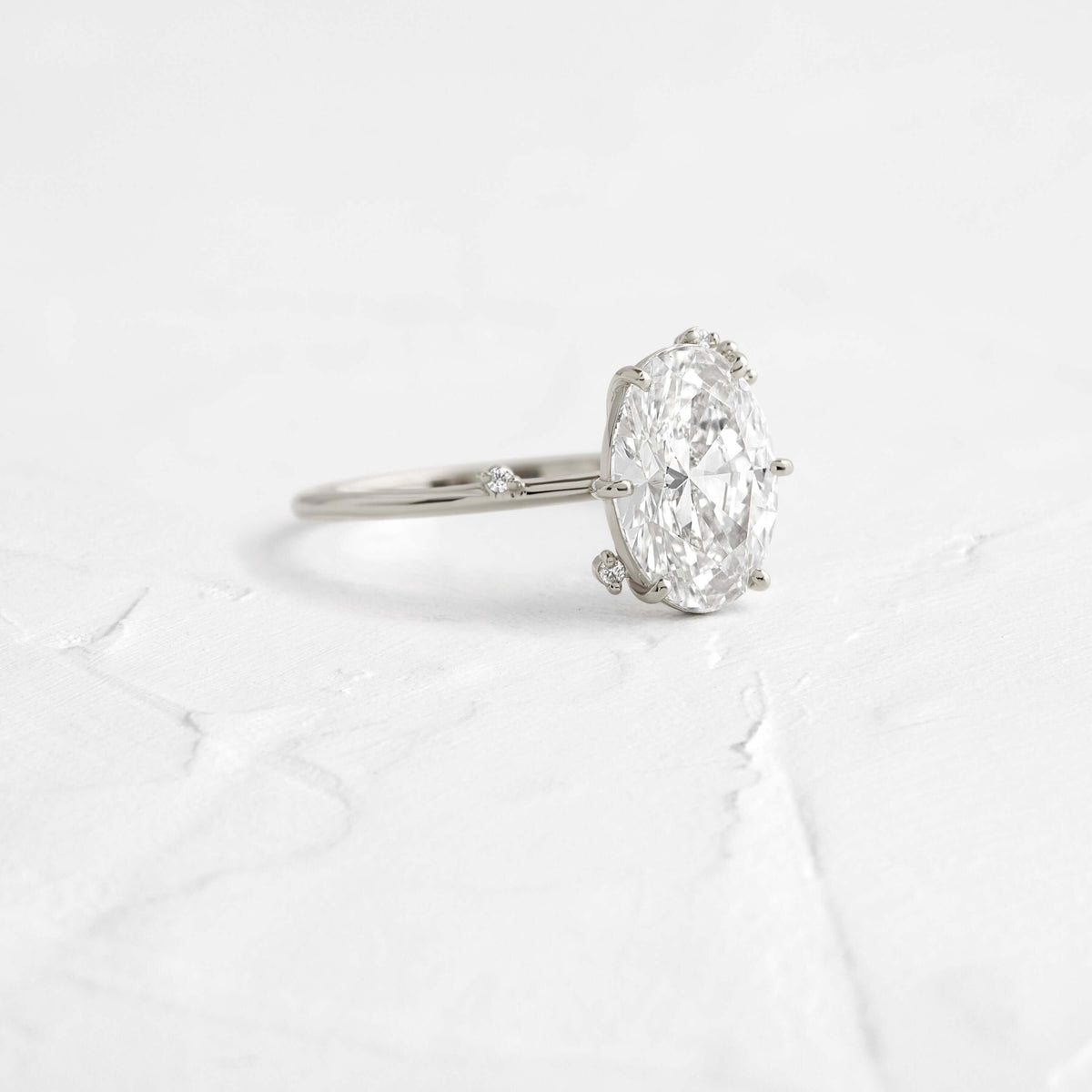 Unique Cluster-Oval Lab Grown Diamond Engagement Ring