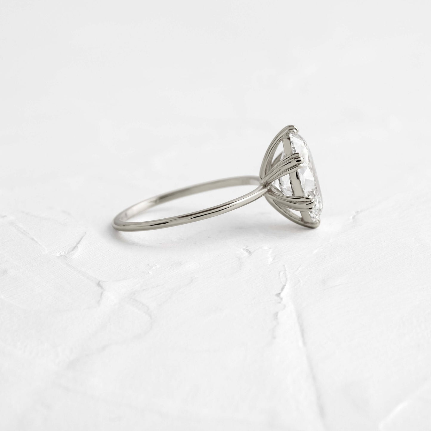 Solitaire Triple Prong-Oval Lab Grown Diamond Engagement Ring