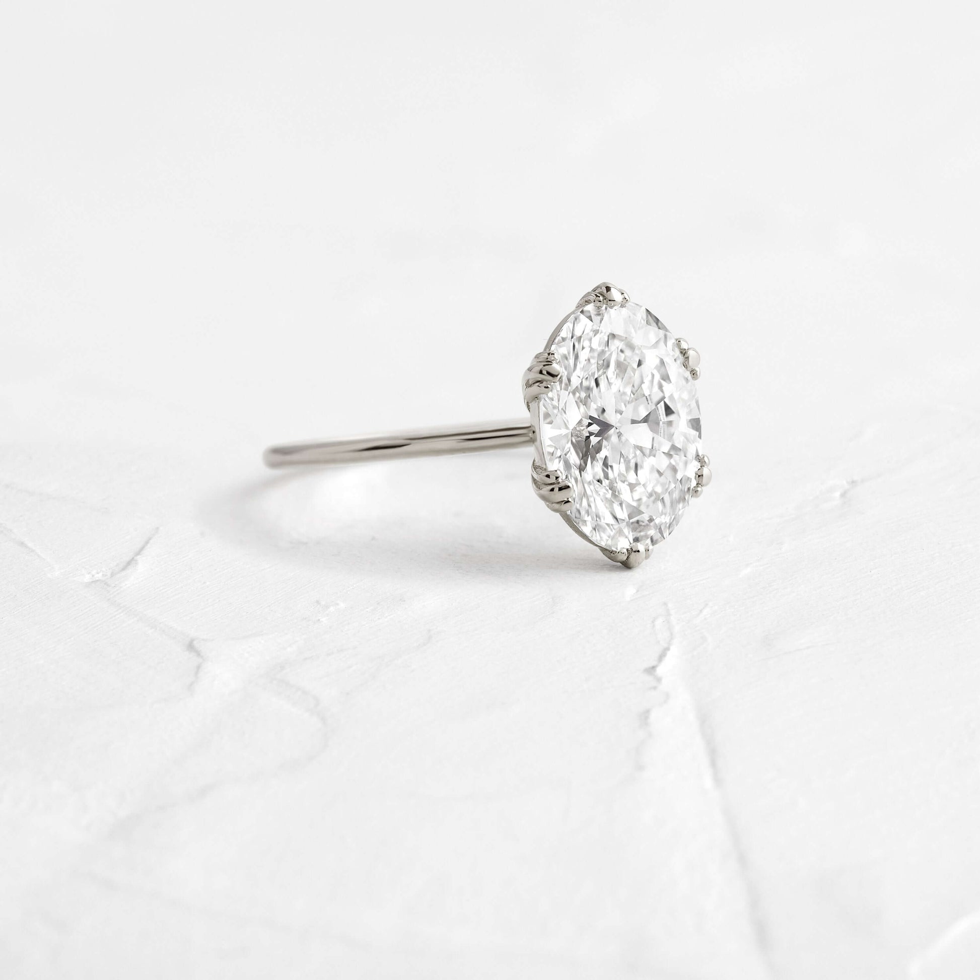 Solitaire Triple Prong-Oval Lab Grown Diamond Engagement Ring