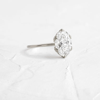 Solitaire Triple Prong-Oval Lab Grown Diamond Engagement Ring