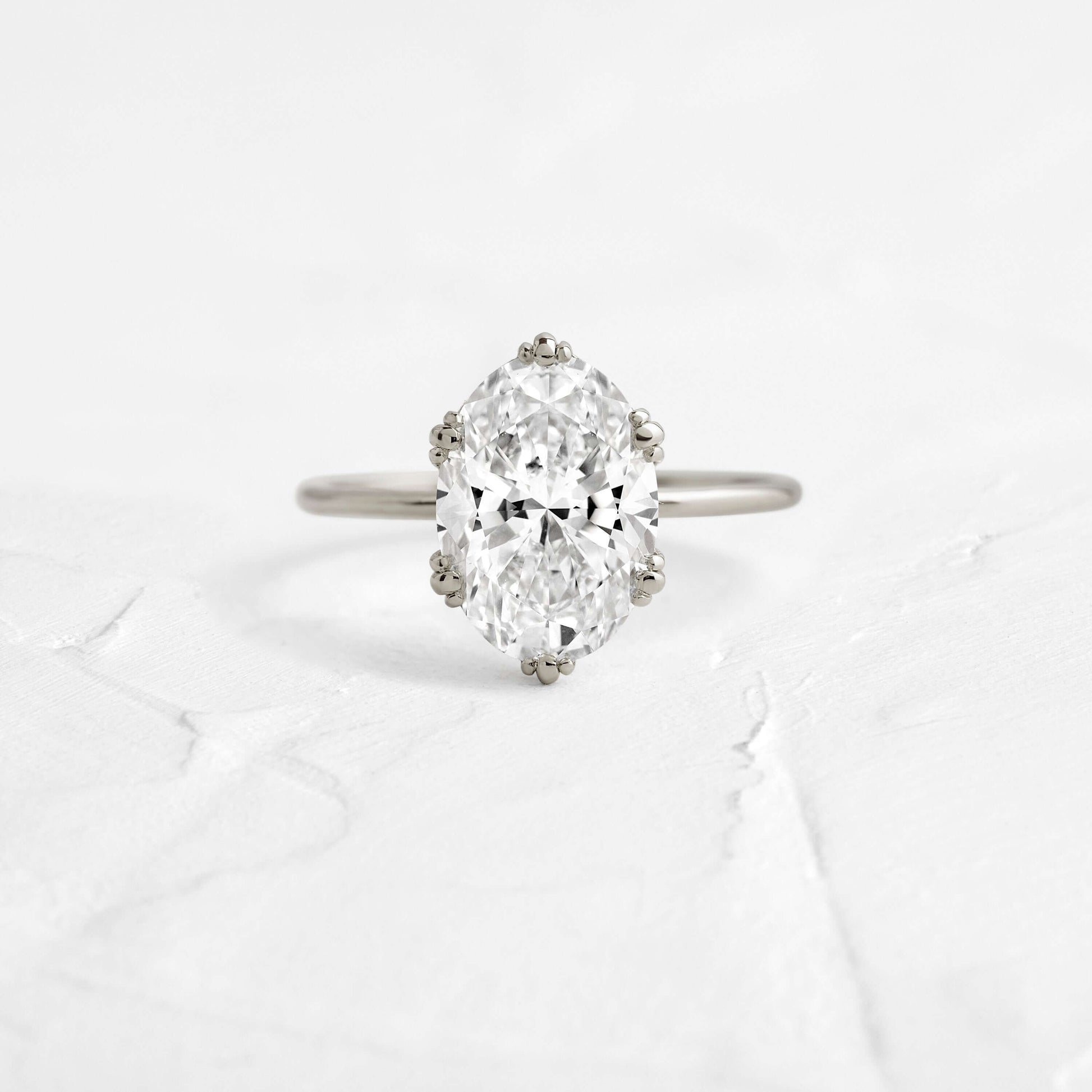 Solitaire Triple Prong-Oval Lab Grown Diamond Engagement Ring