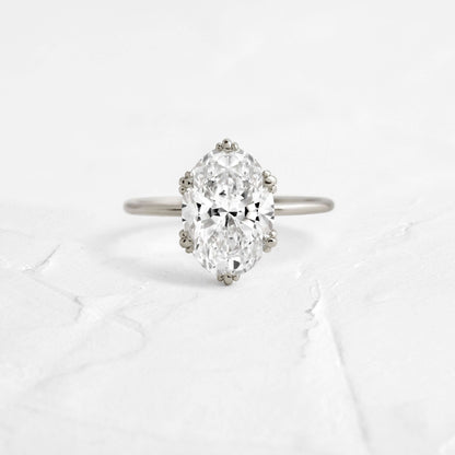 Solitaire Triple Prong-Oval Lab Grown Diamond Engagement Ring