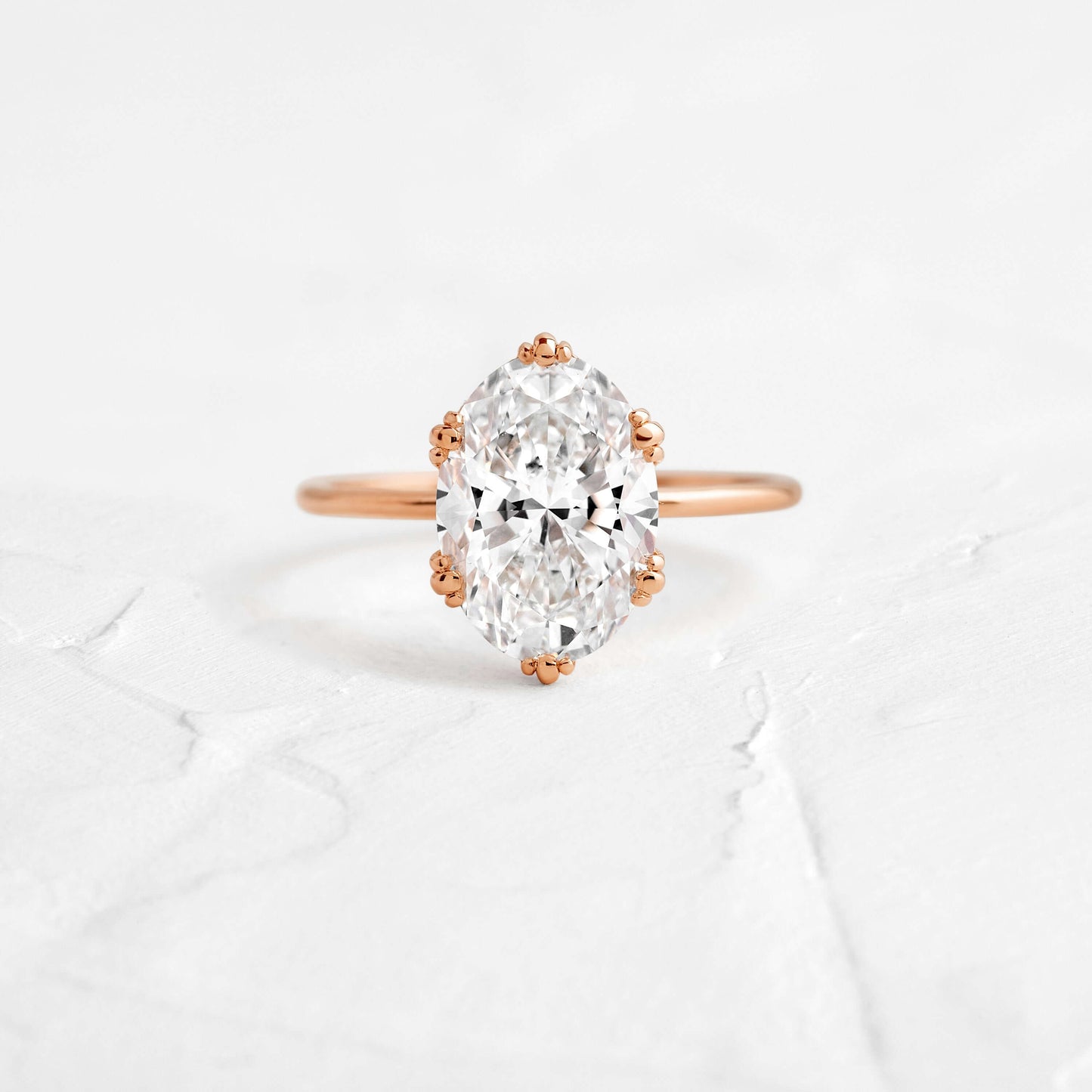 Solitaire Triple Prong-Oval Lab Grown Diamond Engagement Ring