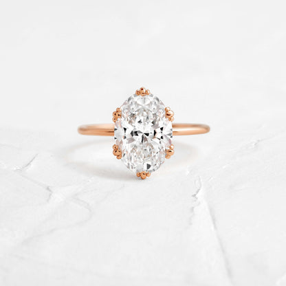 Solitaire Triple Prong-Oval Lab Grown Diamond Engagement Ring