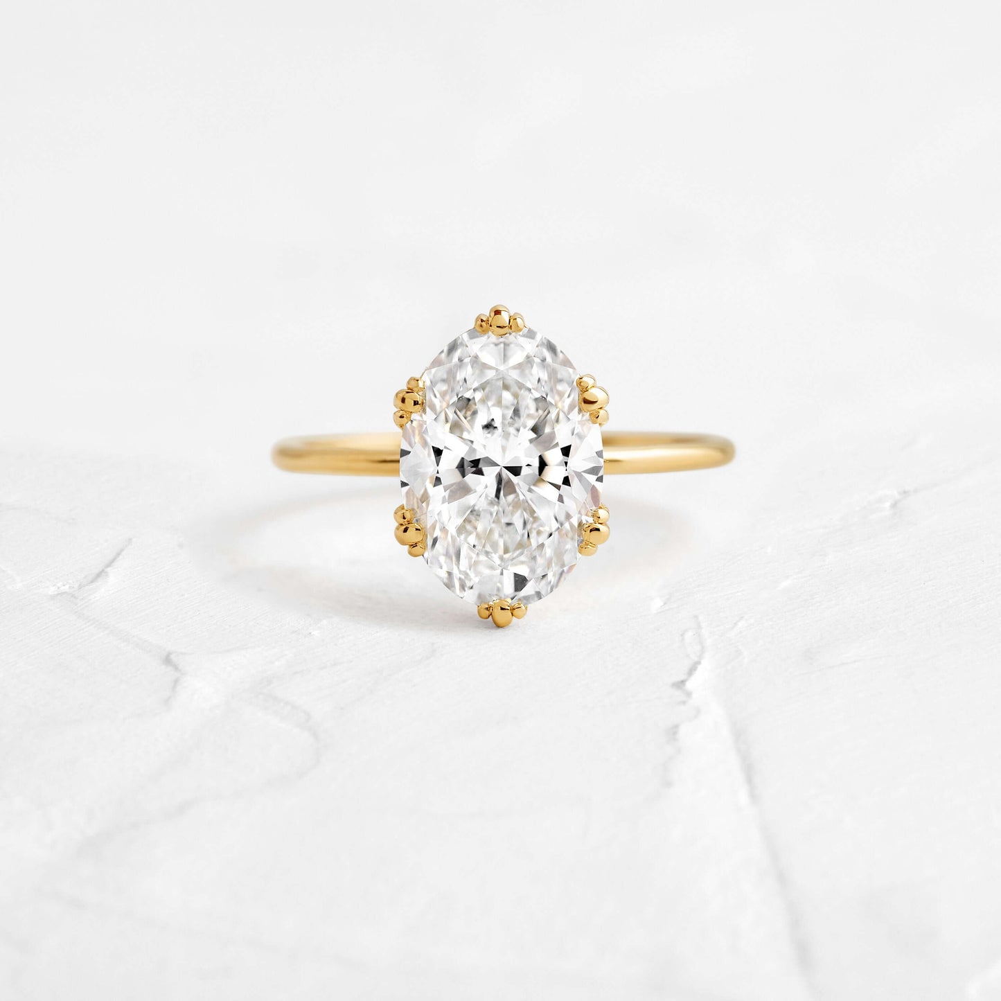 Solitaire Triple Prong-Oval Lab Grown Diamond Engagement Ring