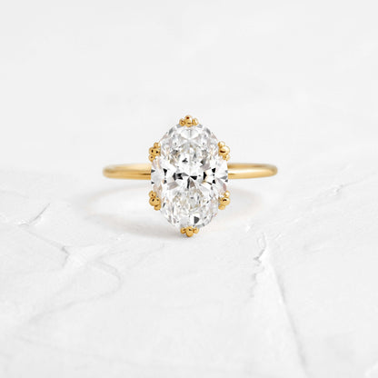 Solitaire Triple Prong-Oval Lab Grown Diamond Engagement Ring