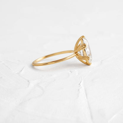 Solitaire Triple Prong-Oval Lab Grown Diamond Engagement Ring