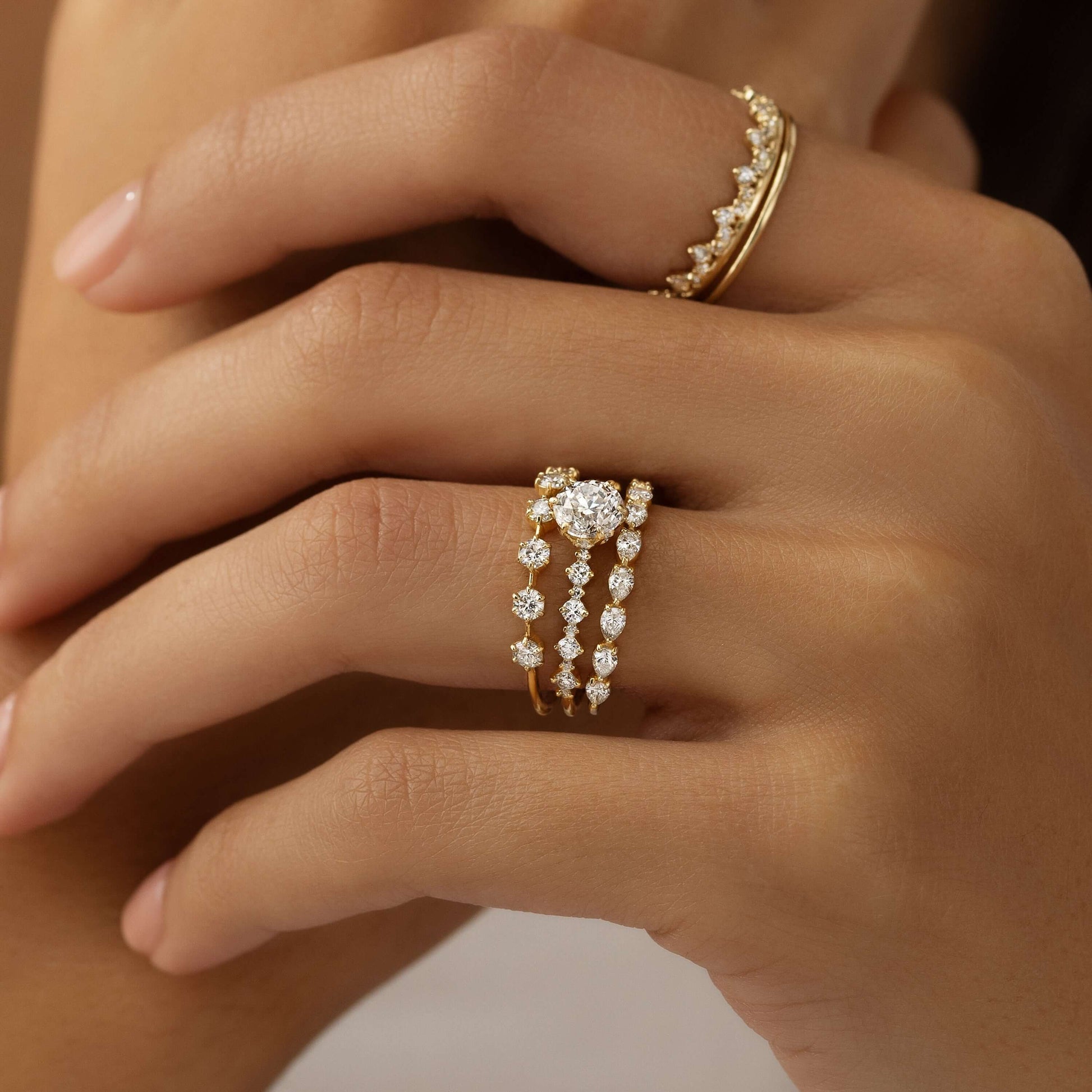 Pave-Round Lab Grown Diamond Engagement Ring