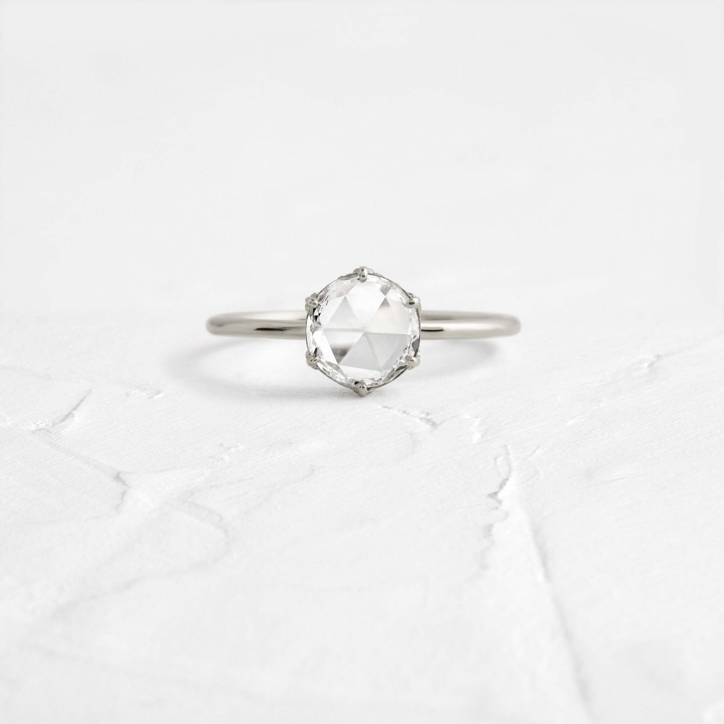 Hidden Halo-Rose Cut Lab Grown Diamond Engagement Ring