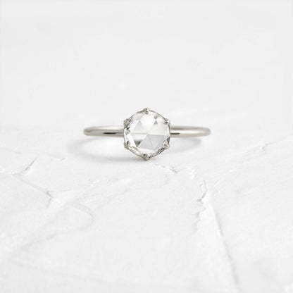 Hidden Halo-Rose Cut Lab Grown Diamond Engagement Ring