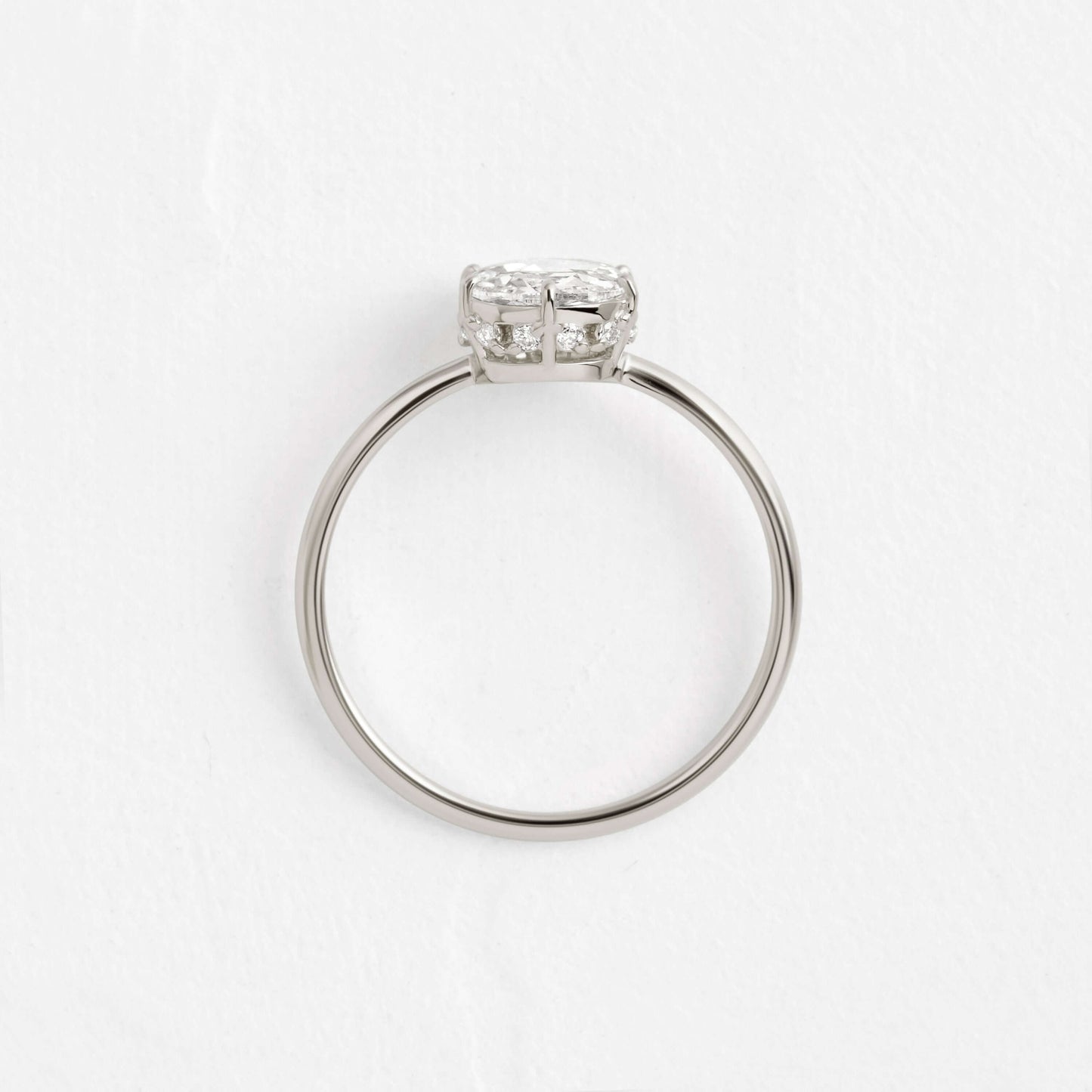 Hidden Halo-Rose Cut Lab Grown Diamond Engagement Ring