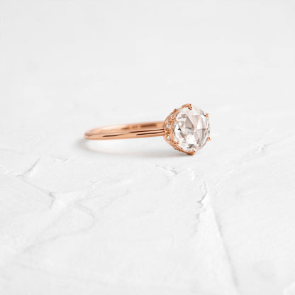 Hidden Halo-Rose Cut Lab Grown Diamond Engagement Ring