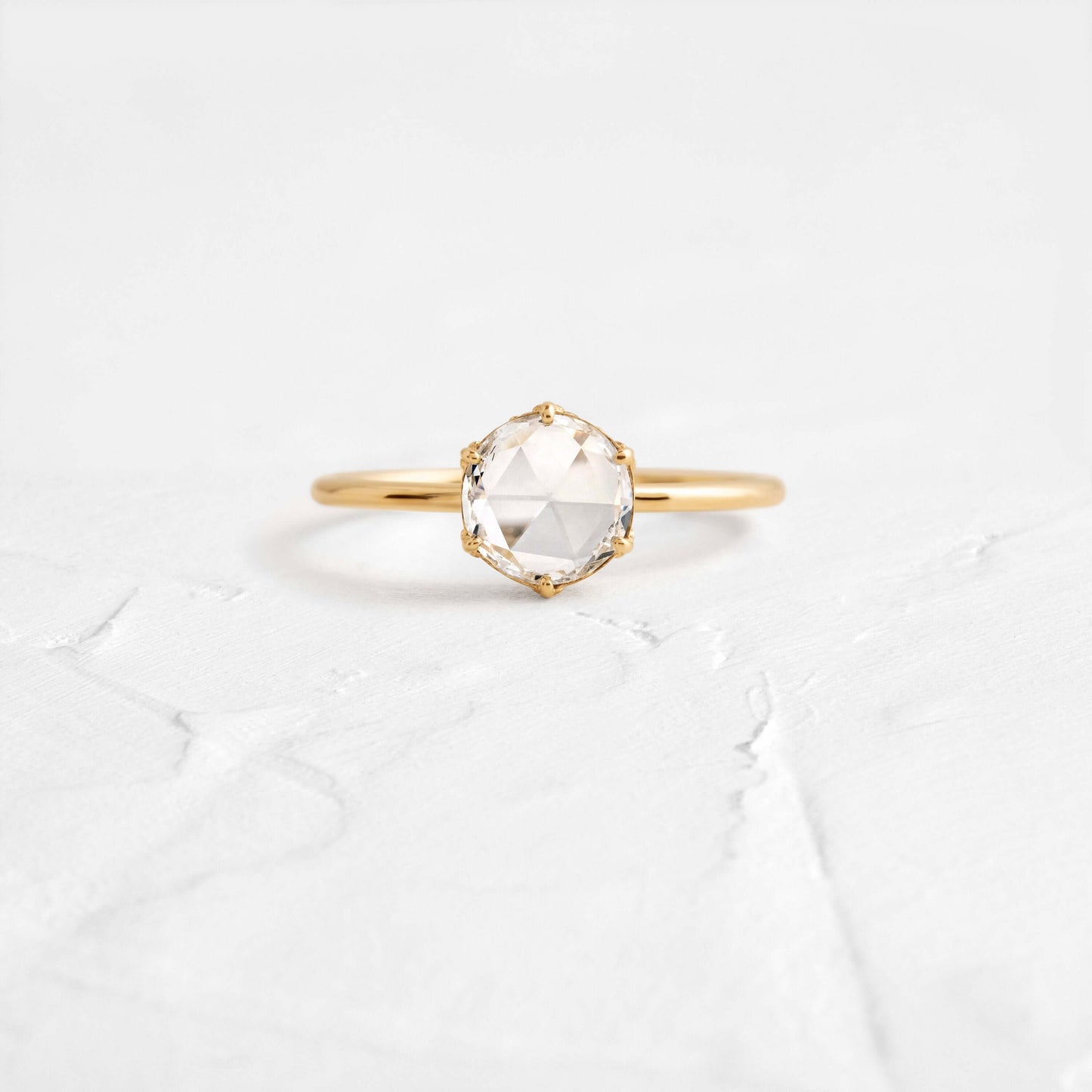 Hidden Halo-Rose Cut Lab Grown Diamond Engagement Ring