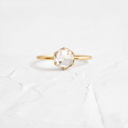 Hidden Halo-Rose Cut Lab Grown Diamond Engagement Ring