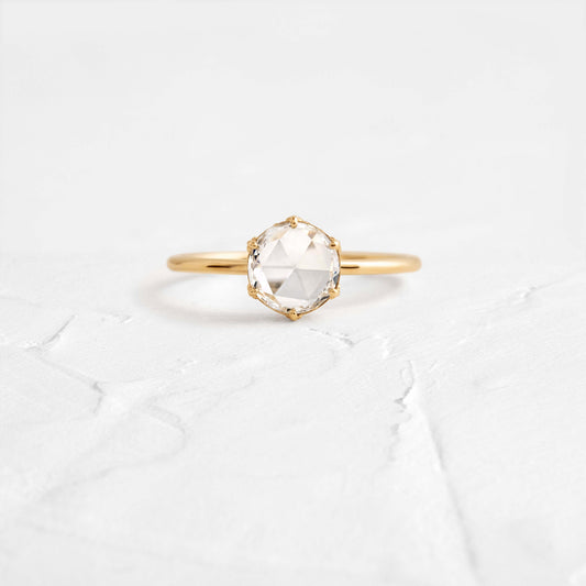 Hidden Halo-Rose Cut Lab Grown Diamond Engagement Ring