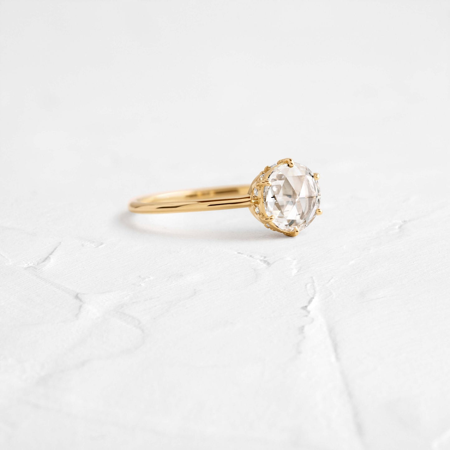 Hidden Halo-Rose Cut Lab Grown Diamond Engagement Ring
