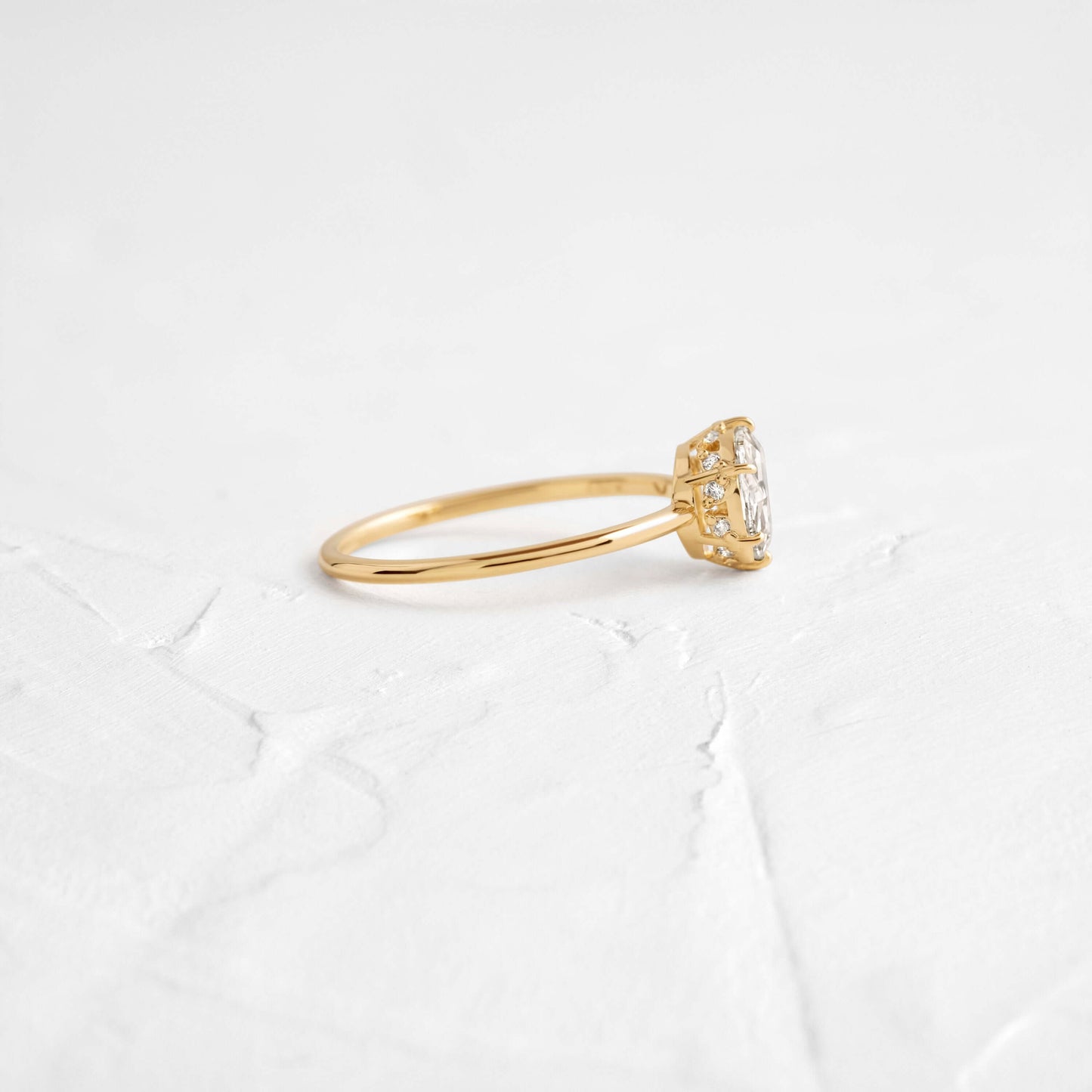 Hidden Halo-Rose Cut Lab Grown Diamond Engagement Ring