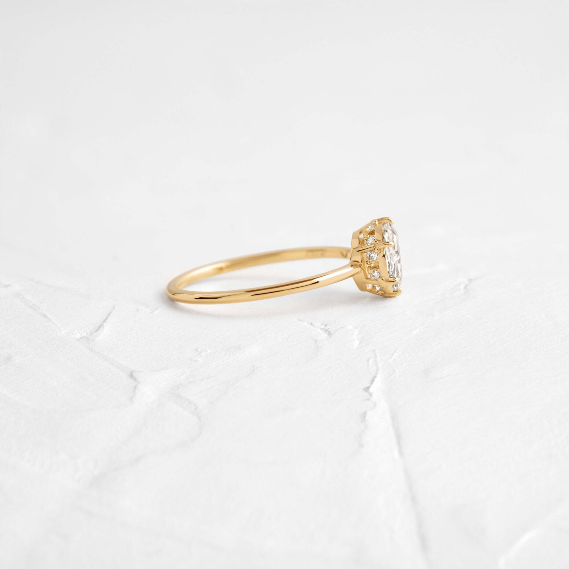 Hidden Halo-Rose Cut Lab Grown Diamond Engagement Ring