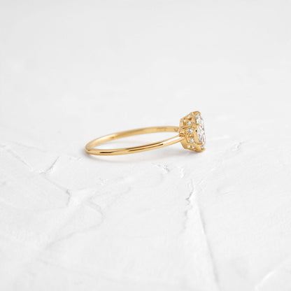 Hidden Halo-Rose Cut Lab Grown Diamond Engagement Ring