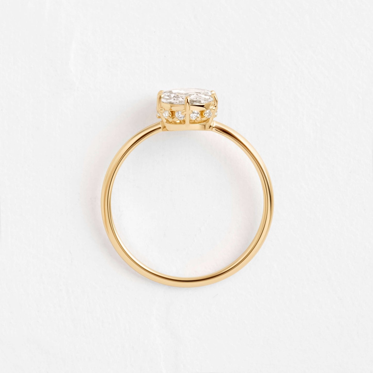 Hidden Halo-Rose Cut Lab Grown Diamond Engagement Ring